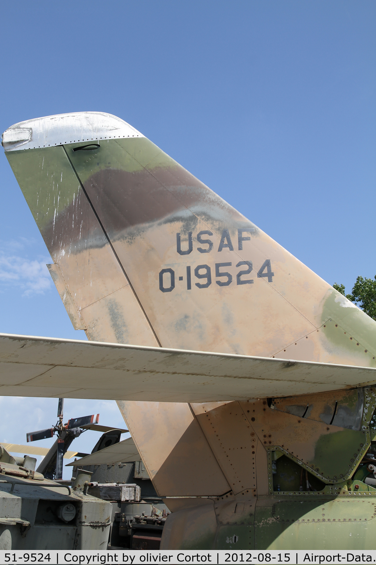 51-9524, 1951 General Motors F-84F Thunderstreak C/N Not found 51-9524, tail detail