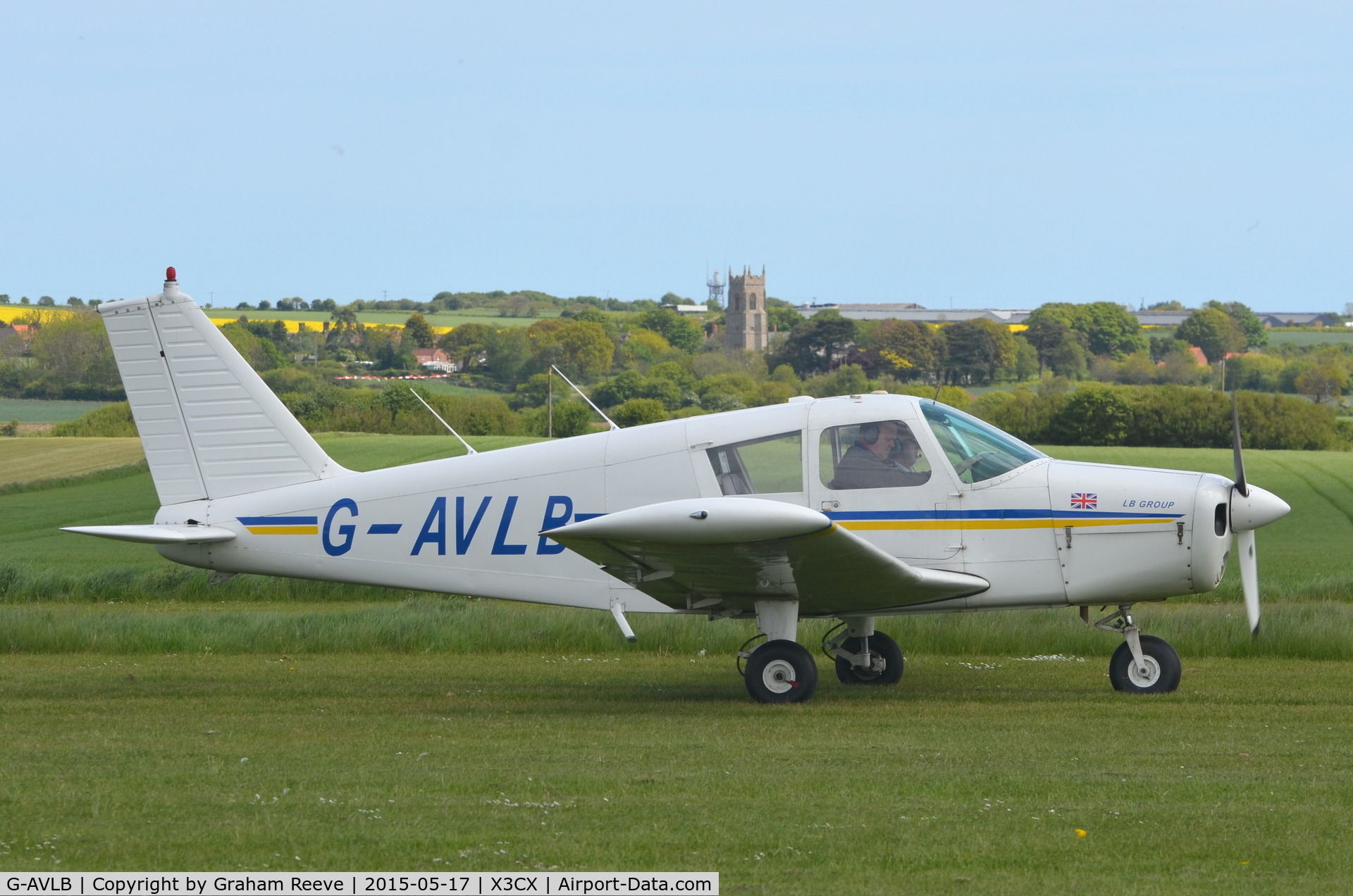 G-AVLB, 1967 Piper PA-28-140 Cherokee C/N 28-23158, Just landed at Northrepps.