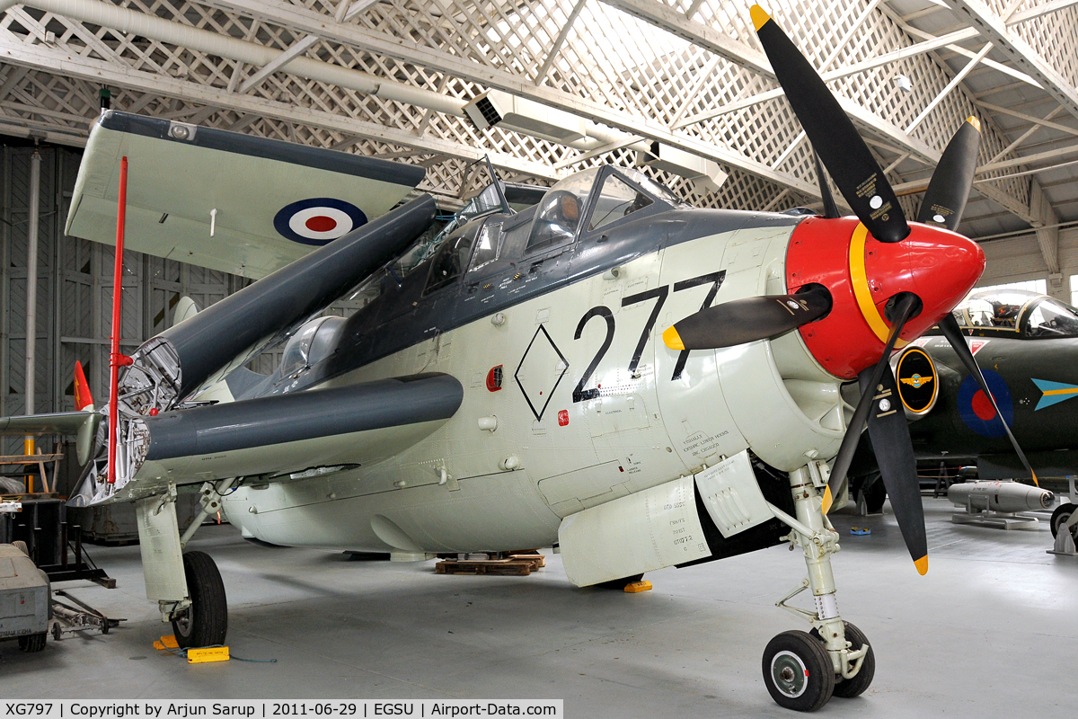 XG797, Fairey Gannet ECM.6 C/N F9365, On display at IWM Duxford.