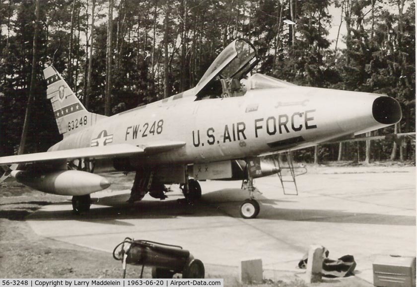 56-3248, 1956 North American F-100D Super Sabre C/N 235-346, F-100D at Ramstein AFB