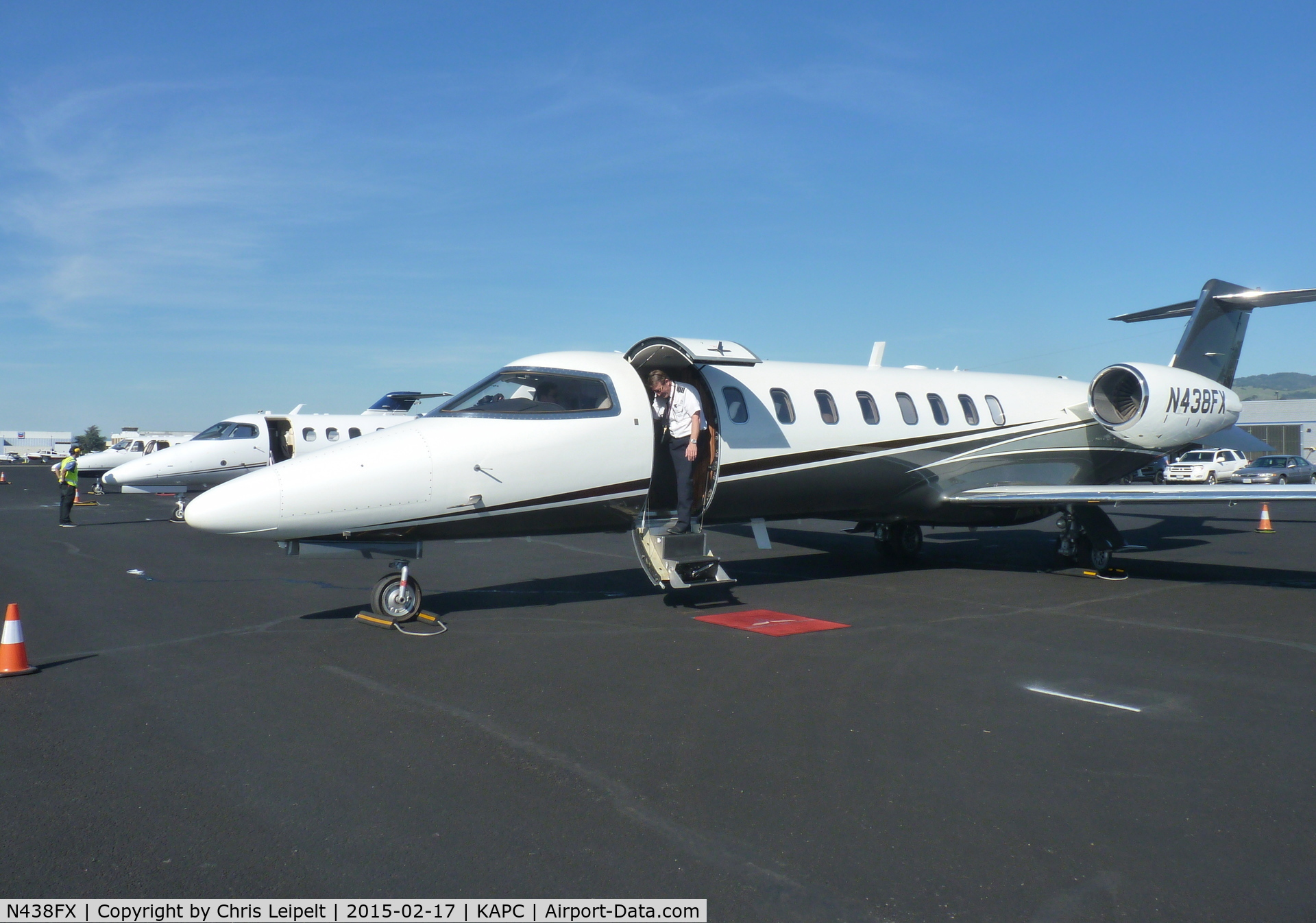 N438FX, 2007 Learjet 45 C/N 333, A 2001 LearJet 45 sitting at the Napa Jet Center ramp along with a Phenom 300 at Napa Airport, CA.
