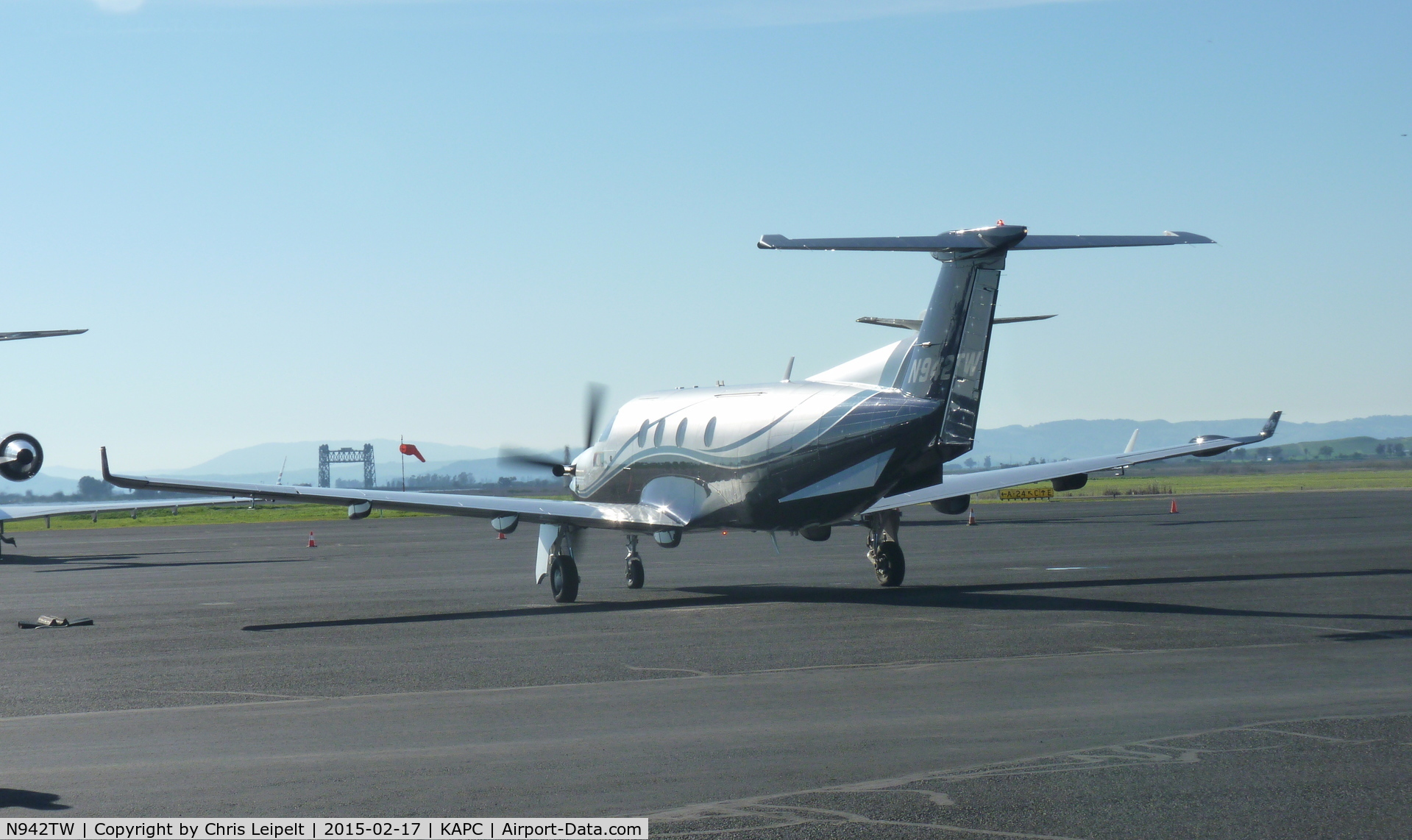 N942TW, 2005 Pilatus PC-12/45 C/N 636, A 2005 Pilatus PC-12/45 started up and getting ready to depart Napa Airport, CA.
