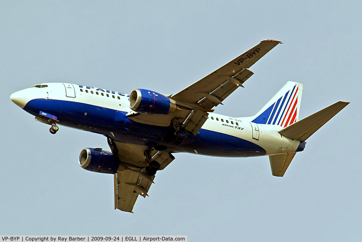 VP-BYP, 1998 Boeing 737-524 C/N 28927, Boeing 737-524 [28927] (Transaero Airlines) Home~G 24/09/2009. On approach 27R.