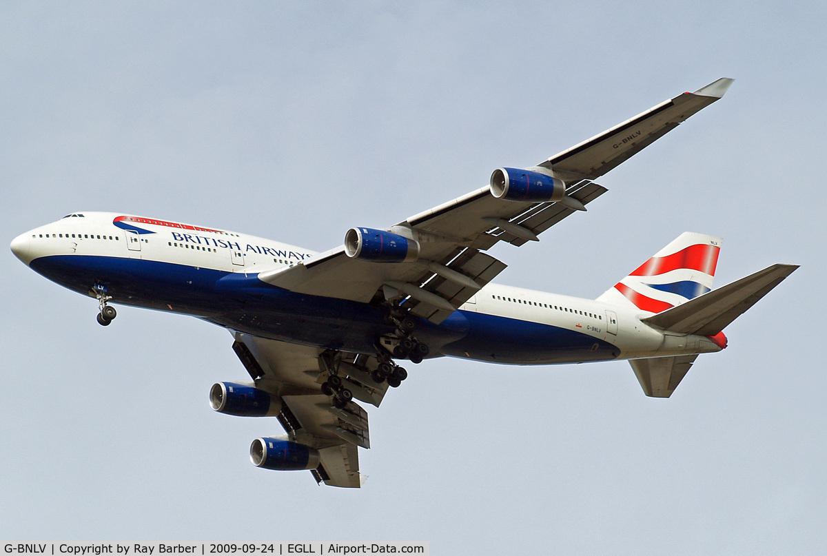 G-BNLV, 1992 Boeing 747-436 C/N 25427, Boeing 747-436 [25427] (British Airways) Home~G 24/09/2009. On approach 27R.