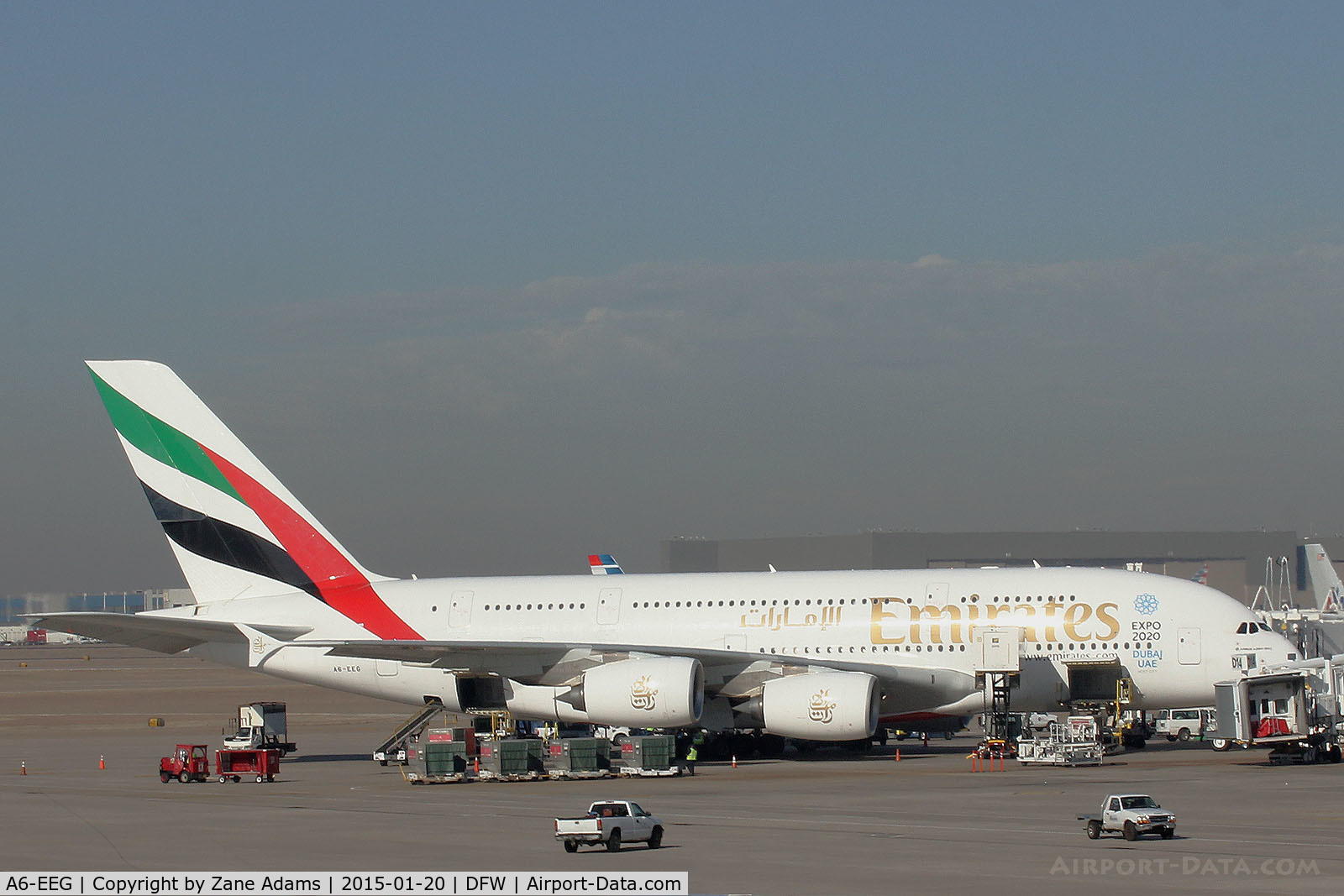 A6-EEG, 2013 Airbus A380-861 C/N 116, Emirates A380 at DFW Airport