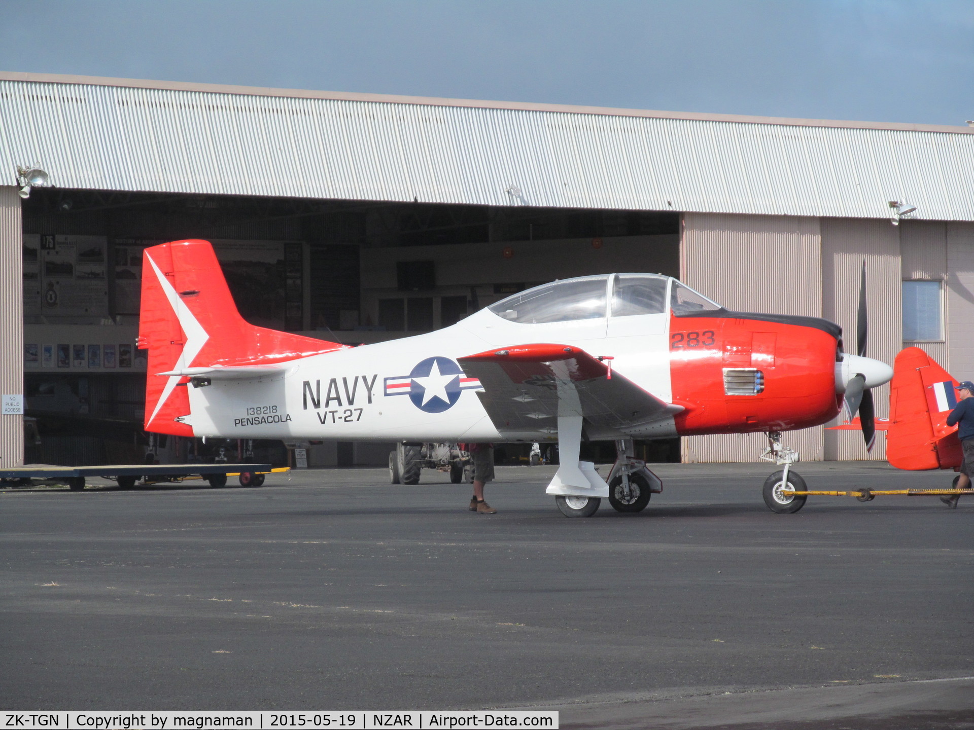 ZK-TGN, 1954 North American T-28B Trojan C/N 200-289, On warbirds apron at Ardmore