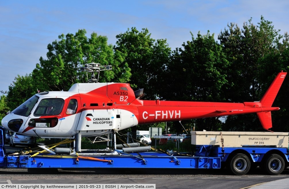 C-FHVH, 1980 Aerospatiale AS-350BA Ecureuil C/N 1256, Arriving at Norwich by road ?