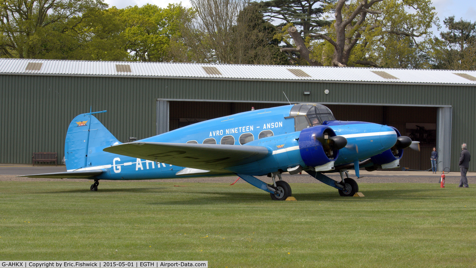 G-AHKX, 1946 Avro 652A Anson C.19 Series 2 C/N 1333, 3. G-AHKX engine run-up prior to first 2015 Season's Display at The Shuttleworth Collection.