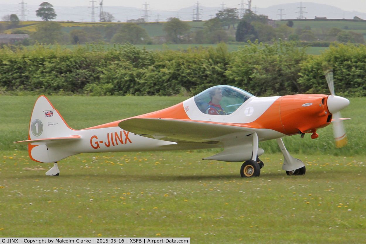 G-JINX, 2013 Silence Twister C/N LAA 329-15102, Silence Twister taxiing out to perform at the opening of Fishburn Airfield's new clubhouse, May 16th 2015.