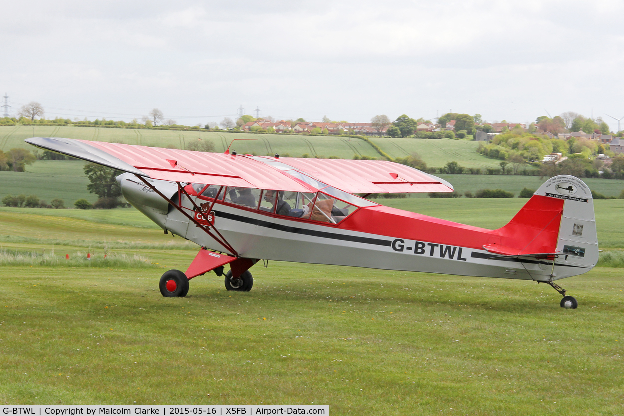 G-BTWL, 1992 Wag-Aero Sport Trainer C/N PFA 108-10893, Wag-Aero Sport Trainer at the opening of Fishburn Airfield's new clubhouse, May 16th 2015.