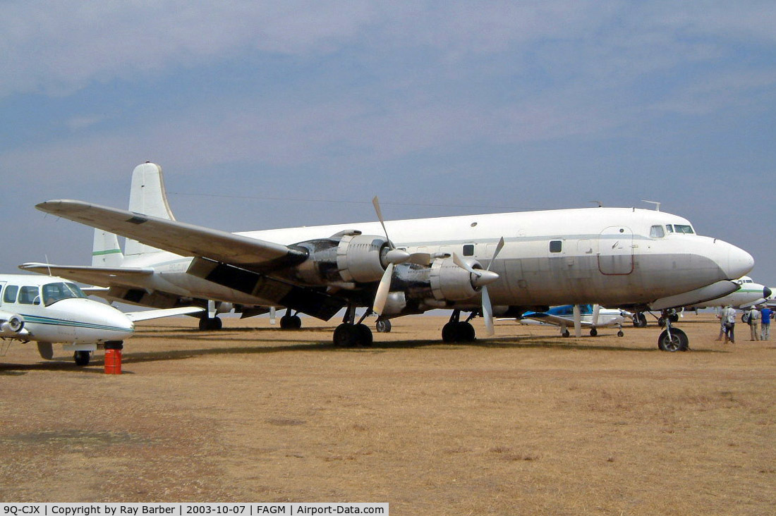 9Q-CJX, Douglas DC-6B C/N 45201, Douglas DC-6BF [45201] (Services Air) Johannesburg-Rand~ZS 07/10/2003. Broken up Rand 2004.