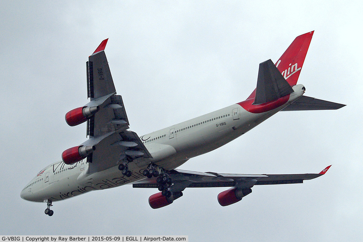 G-VBIG, 1996 Boeing 747-4Q8 C/N 26255, Boeing 747-4Q8 [26255] (Virgin Atlantic) Home~G 09/05/2015. On approach 27R.