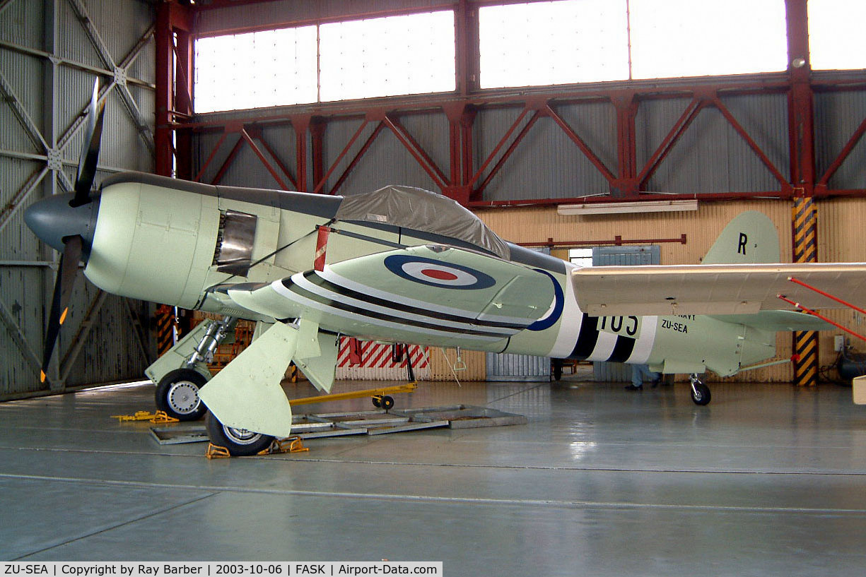 ZU-SEA, 1948 Hawker Fury FB.10 C/N 37534, Hawker Fury FB.10 [37534] Swartkop~ZS 06/10/2003