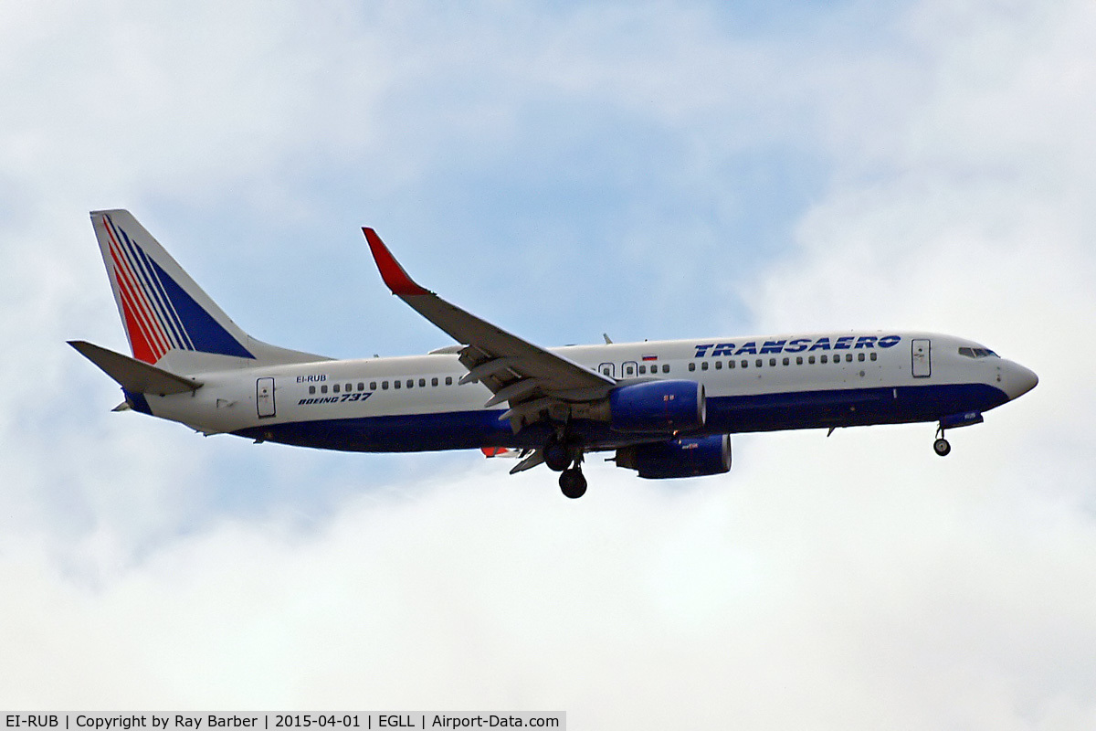 EI-RUB, 2007 Boeing 737-85P C/N 33982, Boeing 737-85P [33982] (Transaero Airlines) Home~G 01/04/2015. On approach 27L.