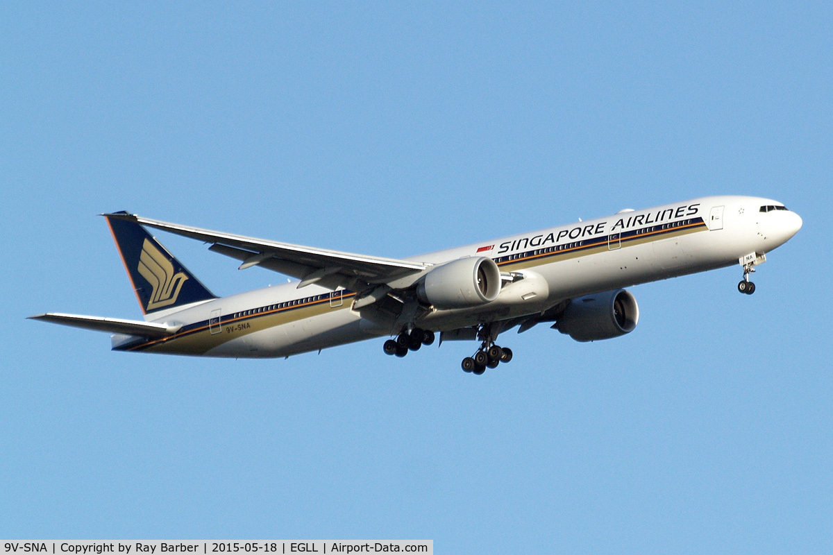 9V-SNA, 2015 Boeing 777-312/ER C/N 42240, Boeing 777-312ER [42240] (Singapore Airlines) Home~G 18/05/2015. On approach 27L.