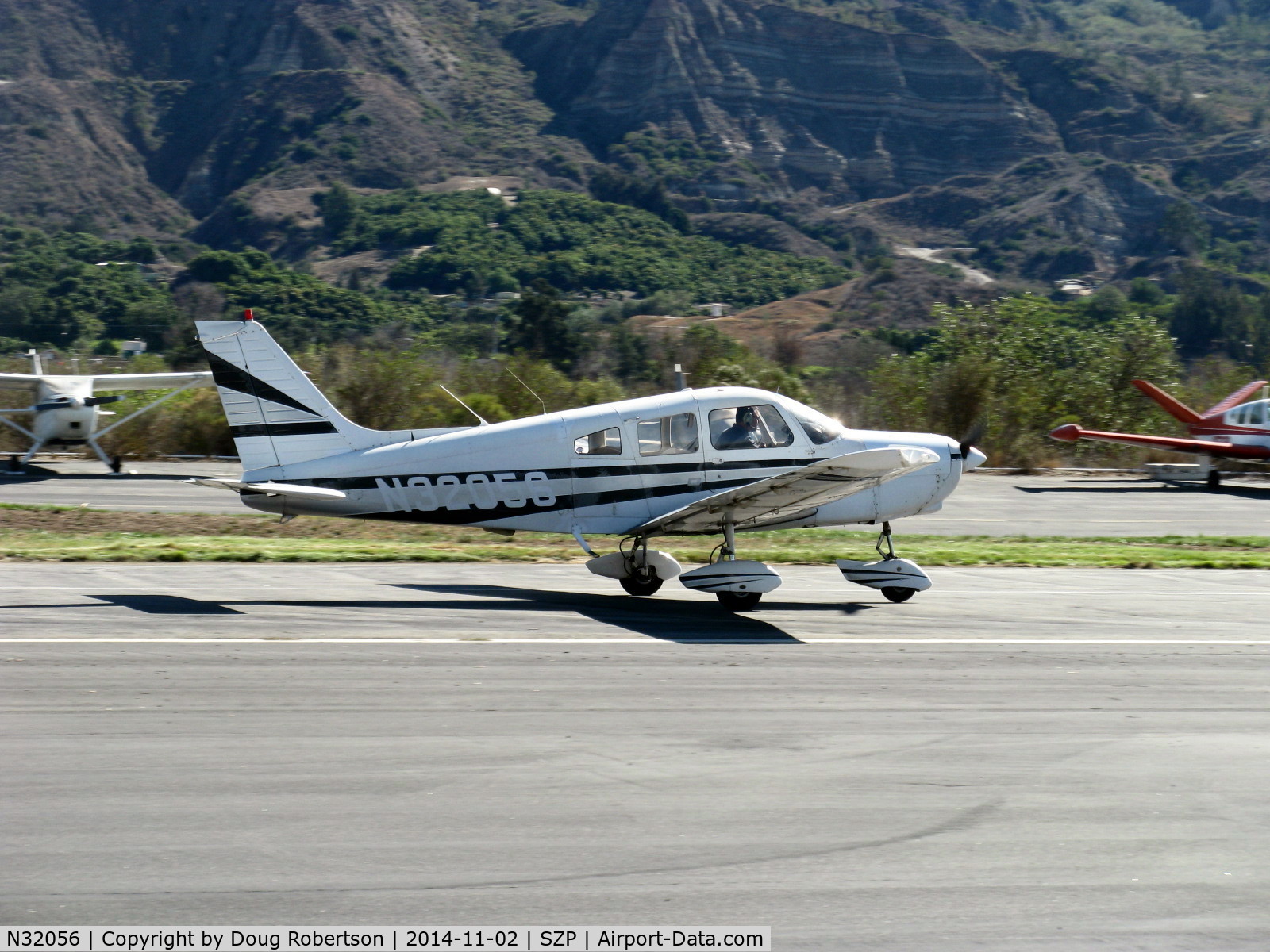 N32056, 1974 Piper PA-28-151 Cherokee Warrior C/N 28-7515056, 1974 Piper PA-28-151 WARRIOR, Lycoming O-320-E2D 150 Hp, landing roll Rwy 22