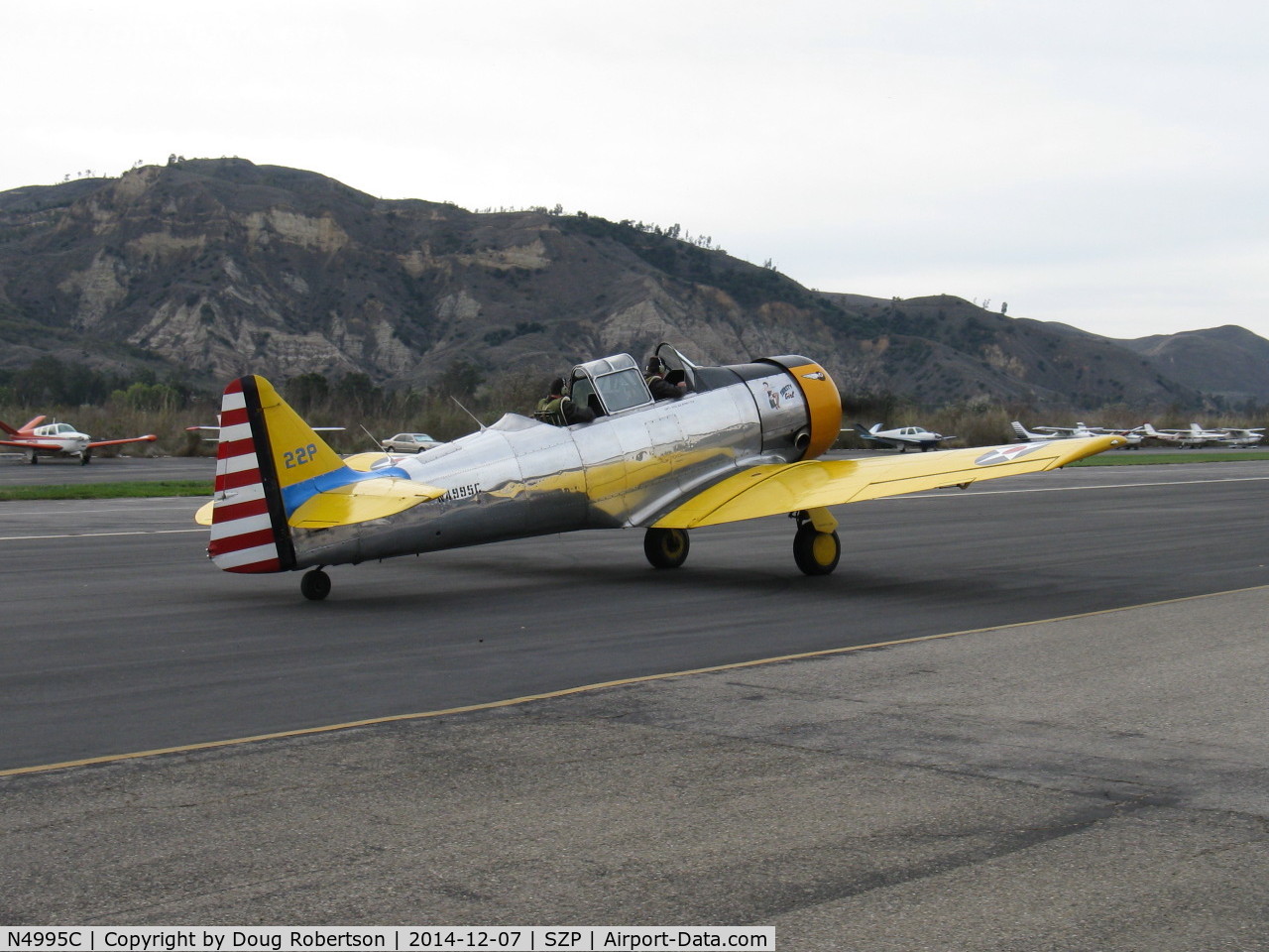 N4995C, 1949 North American T-6G Texan C/N 168-481, 1949 North American T-6G TEXAN 'Thirsty Girl' of Condor Squadron, 1949 factory reman, P&W R-1340 600 Hp radial, taxi to Rwy 04