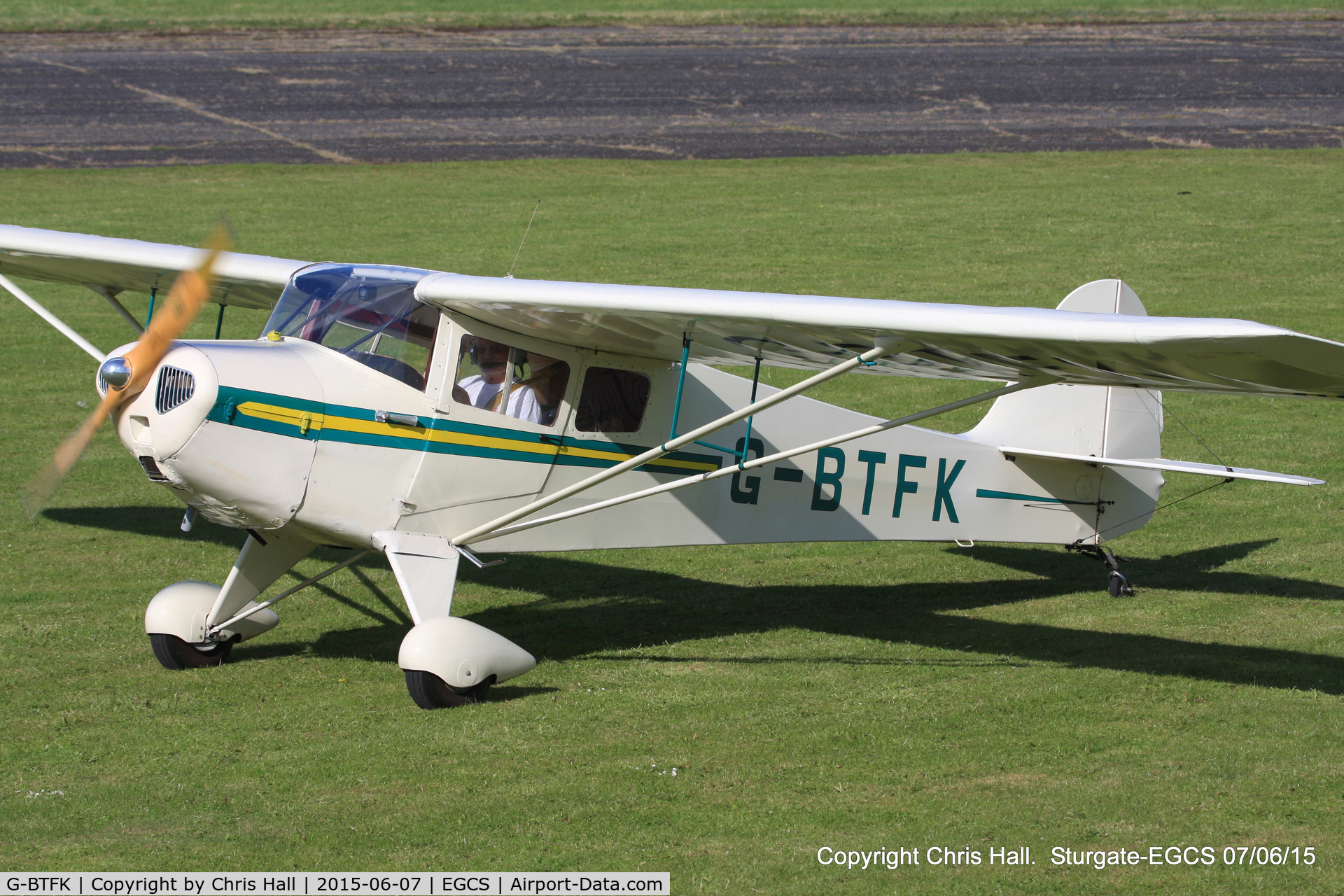 G-BTFK, 1947 Taylorcraft BC-12D Twosome C/N 10540, at the Sturgate Summer flyin