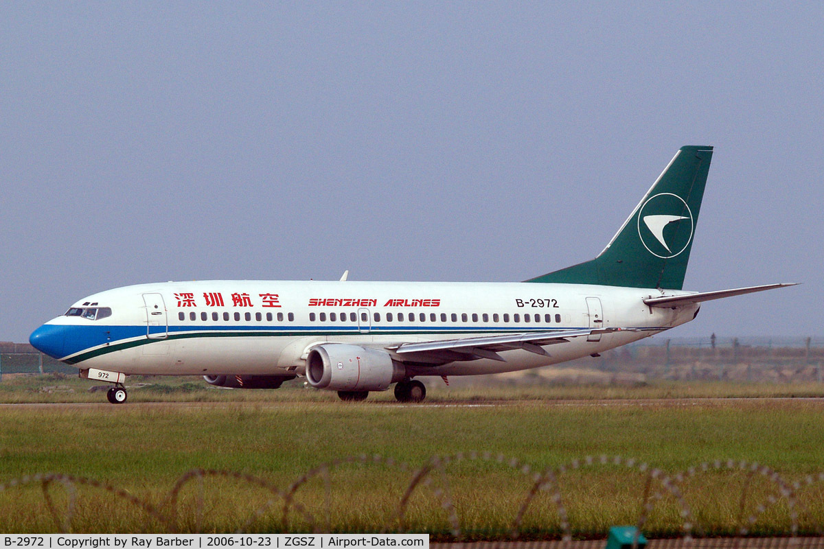B-2972, 1996 Boeing 737-33A C/N 27463, Boeing 737-33A [27463] (Shenzhen Airlines) Shenzhen-Baoan~B 23/10/2006