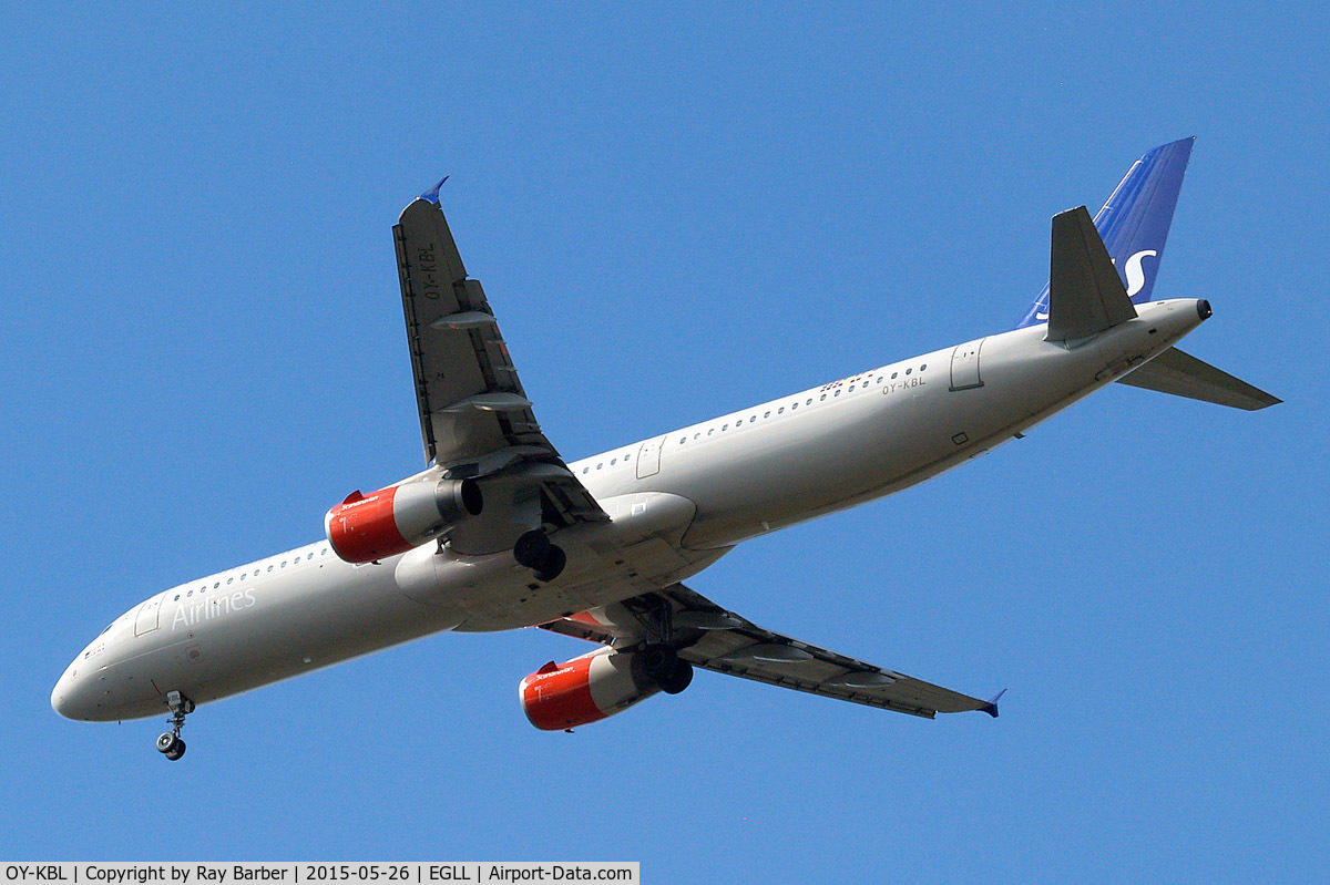 OY-KBL, 2001 Airbus A321-232 C/N 1619, Airbus A321-231 [1619] (SAS Scandinavian Airlines) Home~G 26/05/2015. On approach 27R.