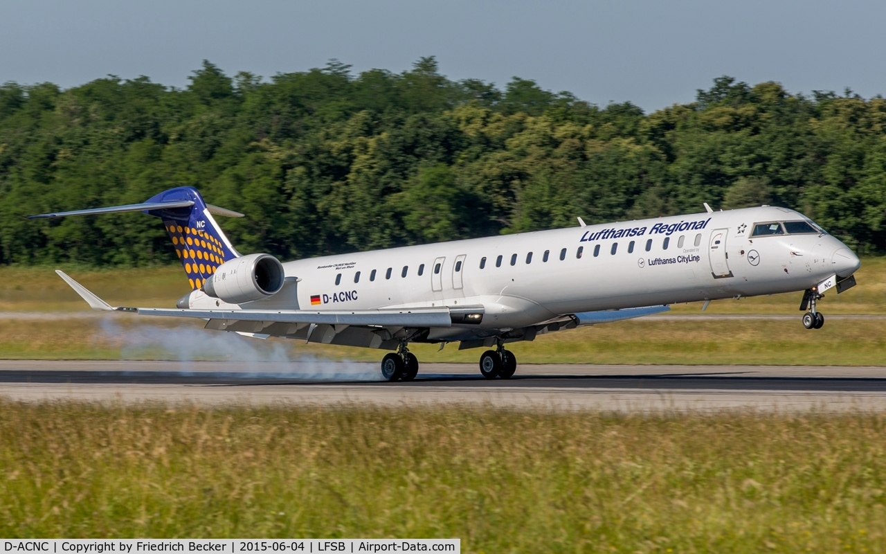 D-ACNC, 2009 Bombardier CRJ-900LR (CL-600-2D24) C/N 15236, touchdown at Basel