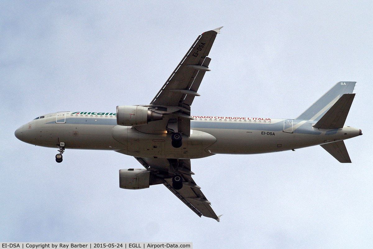 EI-DSA, 2006 Airbus A320-216 C/N 2869, Airbus A320-216 [2869] (Alitalia) Home~G 24/05/2015. On approach 27R.