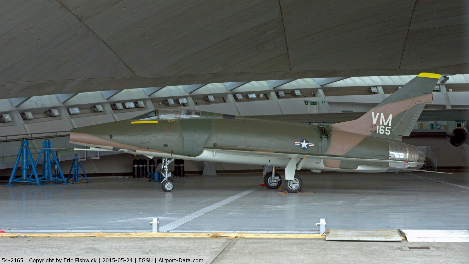 54-2165, North American F-100D Super Sabre C/N 223-45, 1. 54-2165 back on 'terra-firma' during The American Air Museum refurbishment.