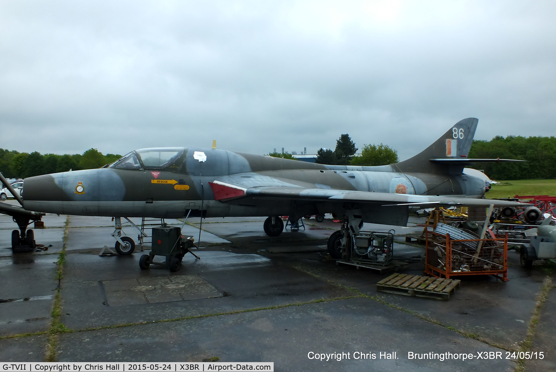 G-TVII, 1958 Hawker Hunter T.7 C/N 41H-693834, at the Cold War Jets Open Day 2015