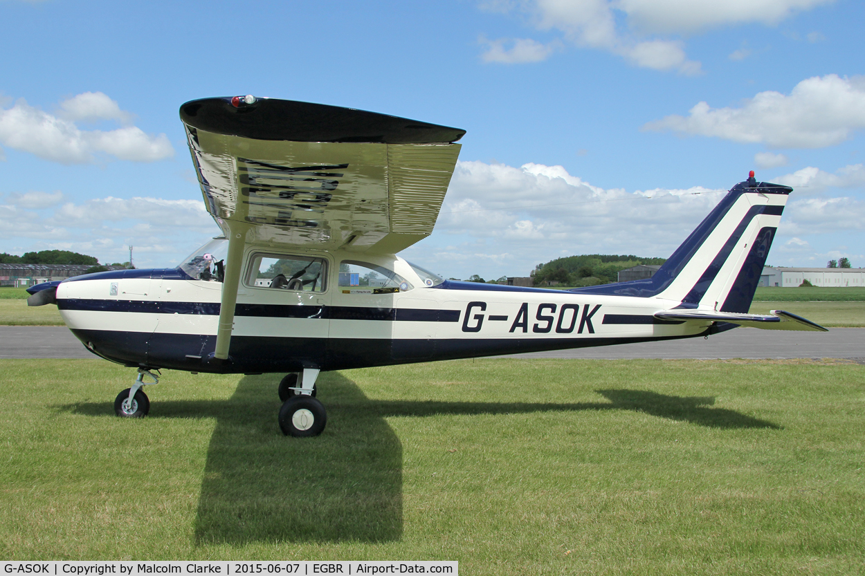 G-ASOK, 1964 Reims F172E Skyhawk C/N 0057, Reims F172E at The Real Aeroplane Club's Radial Engine Aircraft Fly-In, Breighton Airfield, June 7th 2015.
