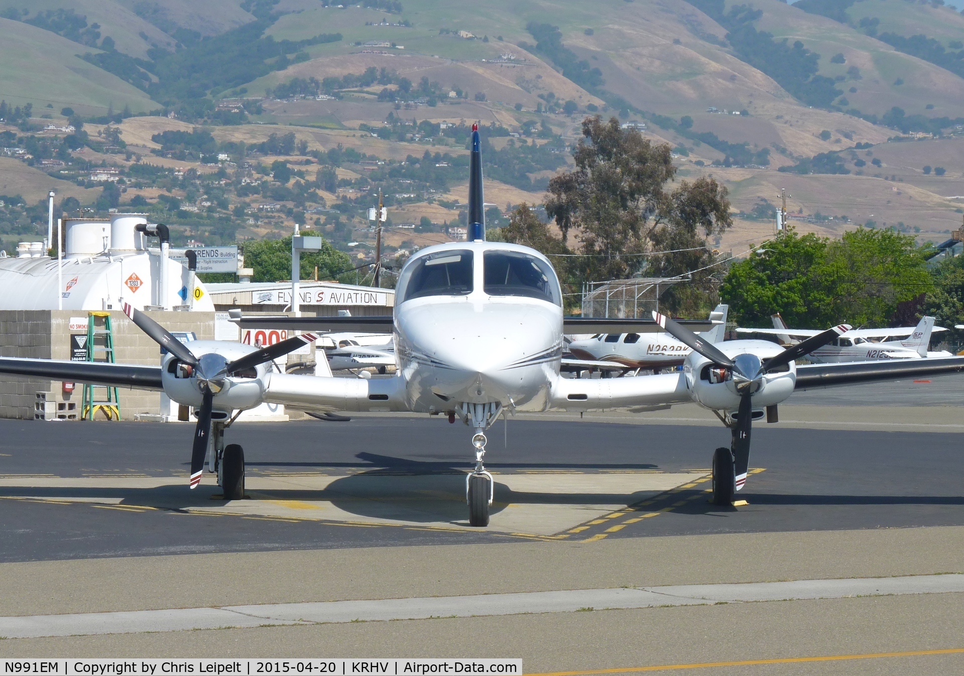 N991EM, Cessna 414 Chancellor C/N 414-0948, A transient Cessna 414 (FABULOUS FIVE INC - OVERLAND PARK, KS) parked at Nice Air at Reid Hillview Airport, CA.