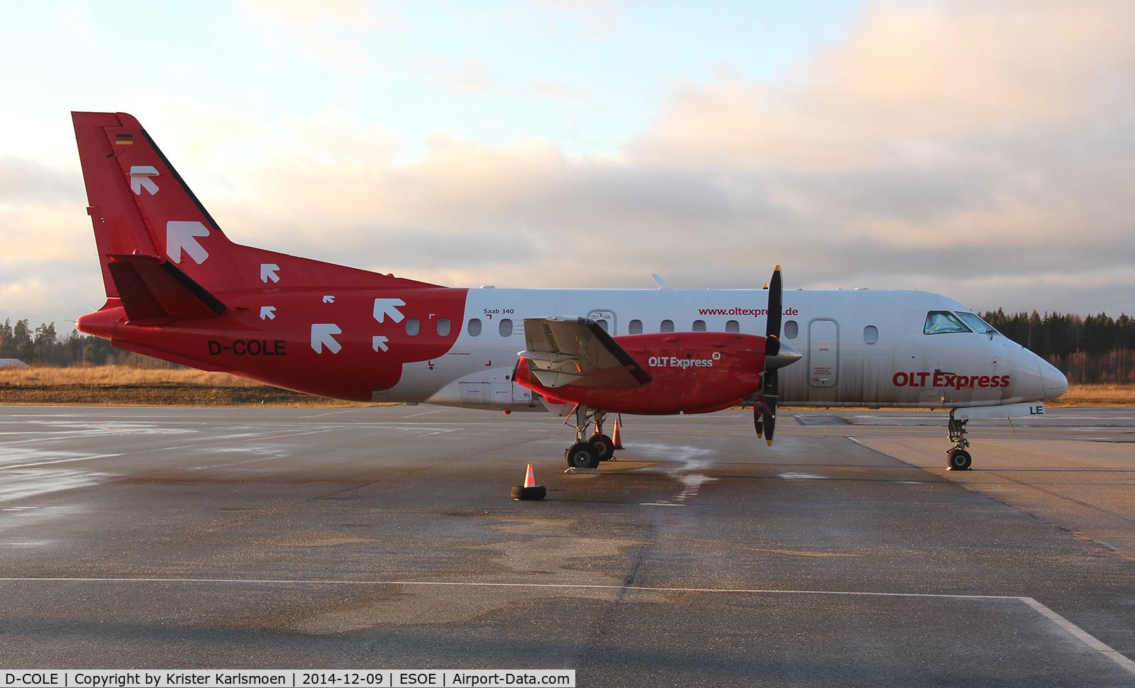 D-COLE, 1989 Saab 340A C/N 340A-144, Parked outside maintenance hangar.