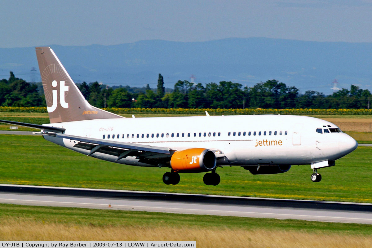 OY-JTB, 1989 Boeing 737-3Y0 C/N 24464, Boeing 737-3Y0 [24464] (Jettime) Vienna-Schwechat~OE 13/07/2009