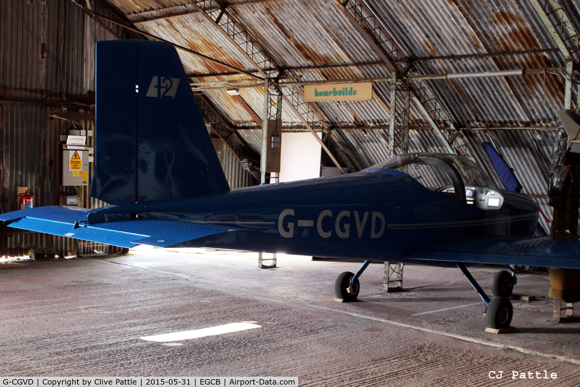 G-CGVD, 2011 Vans RV-12 C/N LAA 363-15005, Tucked away in a hangar at Barton airfield, Manchester - EGCB