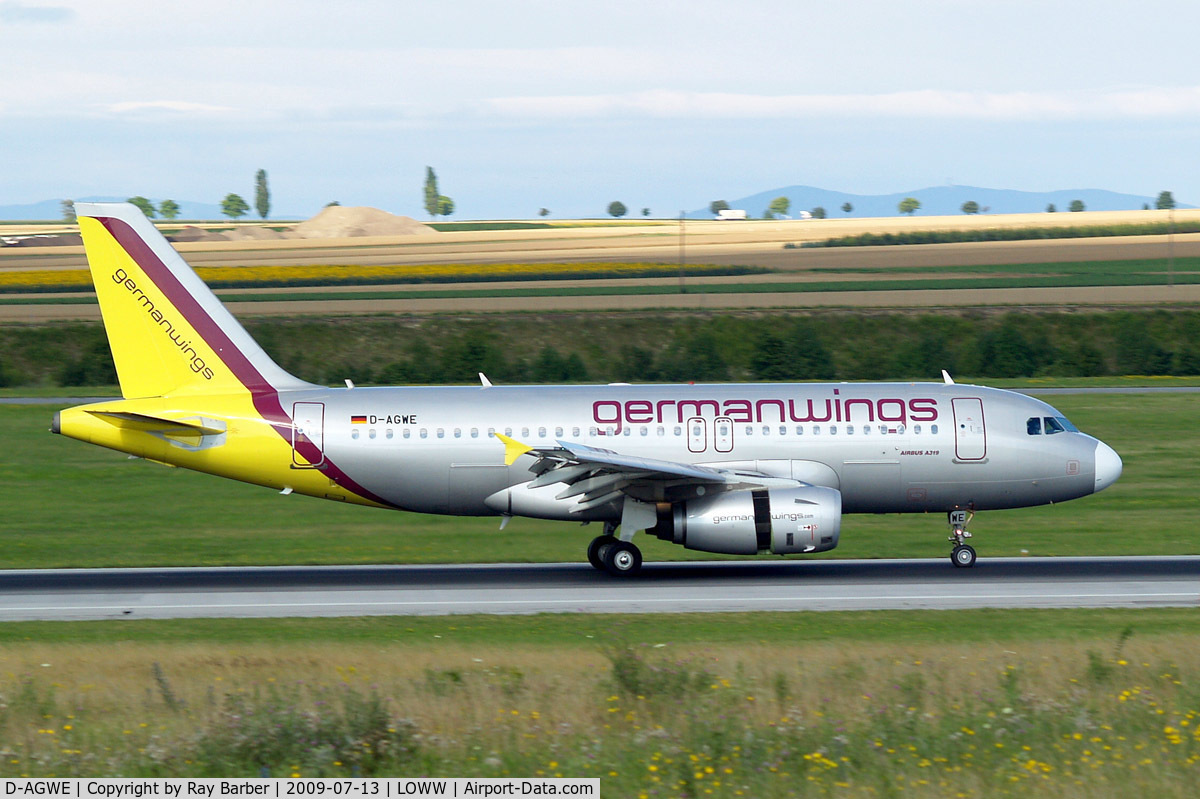 D-AGWE, 2007 Airbus A319-132 C/N 3128, Airbus A319-132 [3128] (Germanwings) Vienna-Schwechat~OE 13/07/2009