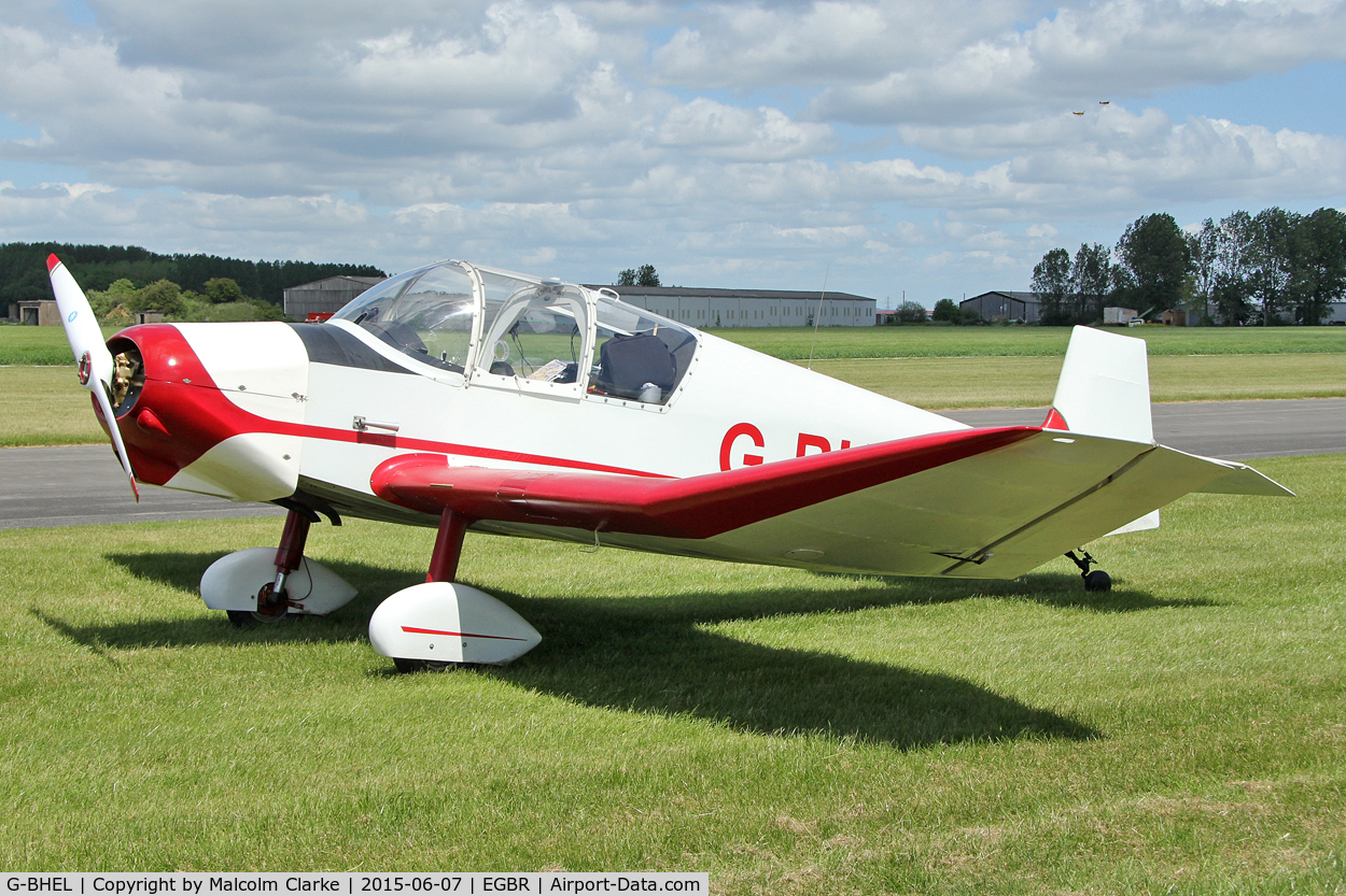 G-BHEL, 1957 SAN Jodel D-117 C/N 735, SAN Jodel D-117 at The Real Aeroplane Club's Radial Engine Aircraft Fly-In, Breighton Airfield, June 7th 2015.