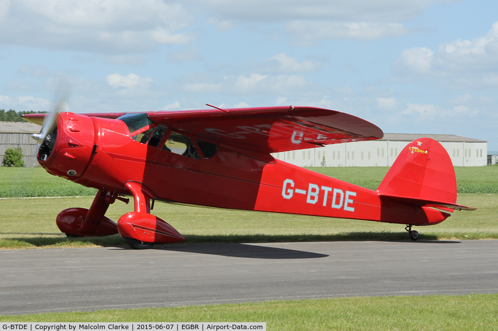 G-BTDE, 1940 Cessna C-165 Airmaster C/N 551, Cessna C-165 Airmaster at The Real Aeroplane Club's Radial Engine Aircraft Fly-In, Breighton Airfield, June 7th 2015.