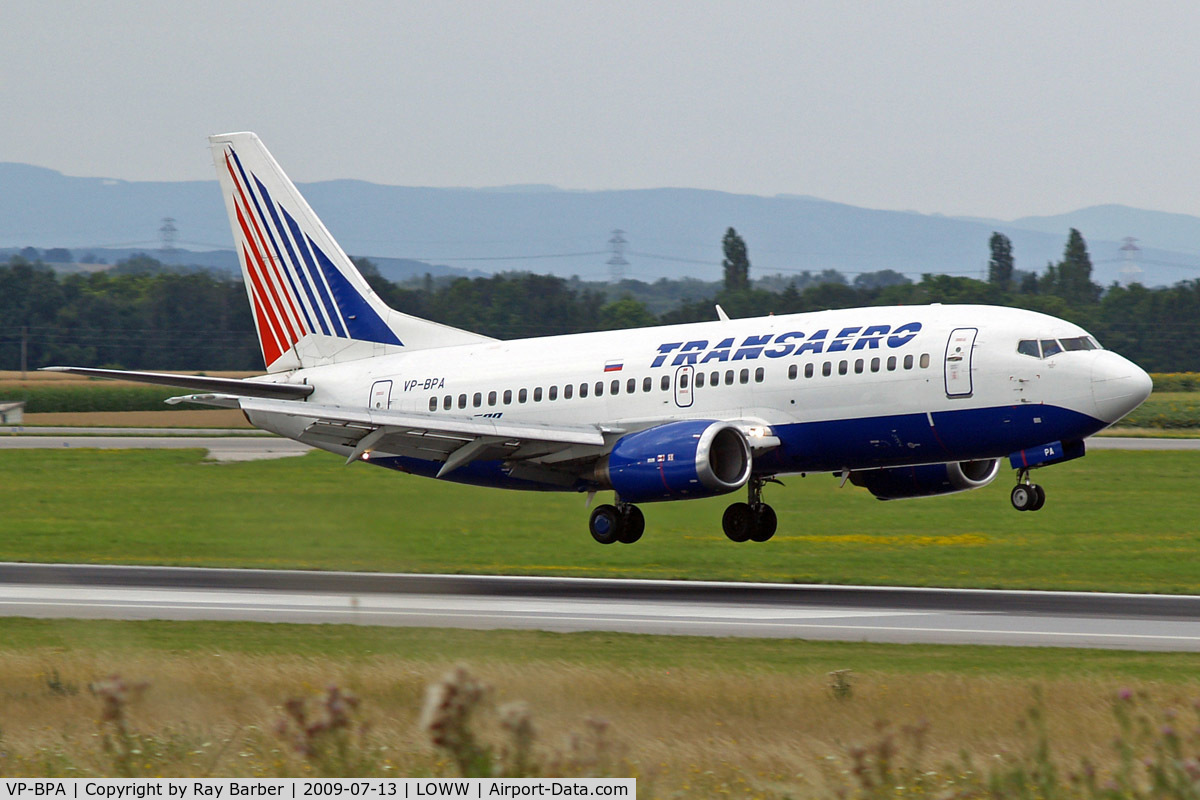 VP-BPA, 1991 Boeing 737-5K5 C/N 25037, Boeing 737-5K5 [25037] (Transaero Airlines) Vienna-Schwechat~OE 13/07/2009