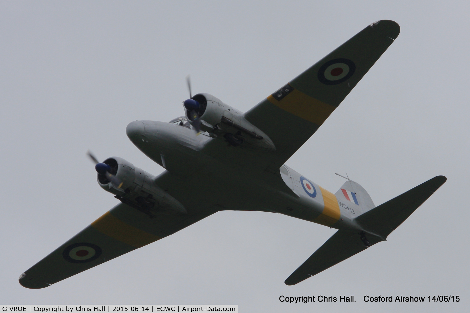 G-VROE, 1950 Avro 652A Anson T.21 C/N 3634, displaying at the 2015 Cosford Airshow