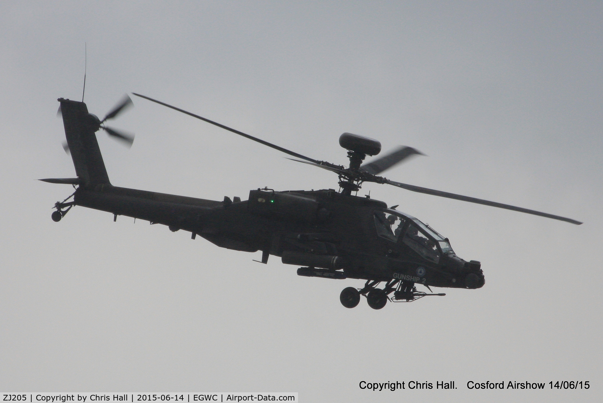 ZJ205, Westland Apache AH.1 C/N DU039/WAH039, displaying at the 2015 Cosford Airshow