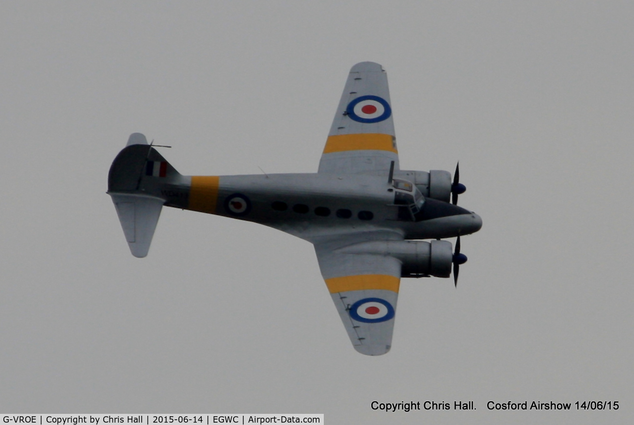 G-VROE, 1950 Avro 652A Anson T.21 C/N 3634, displaying at the 2015 Cosford Airshow