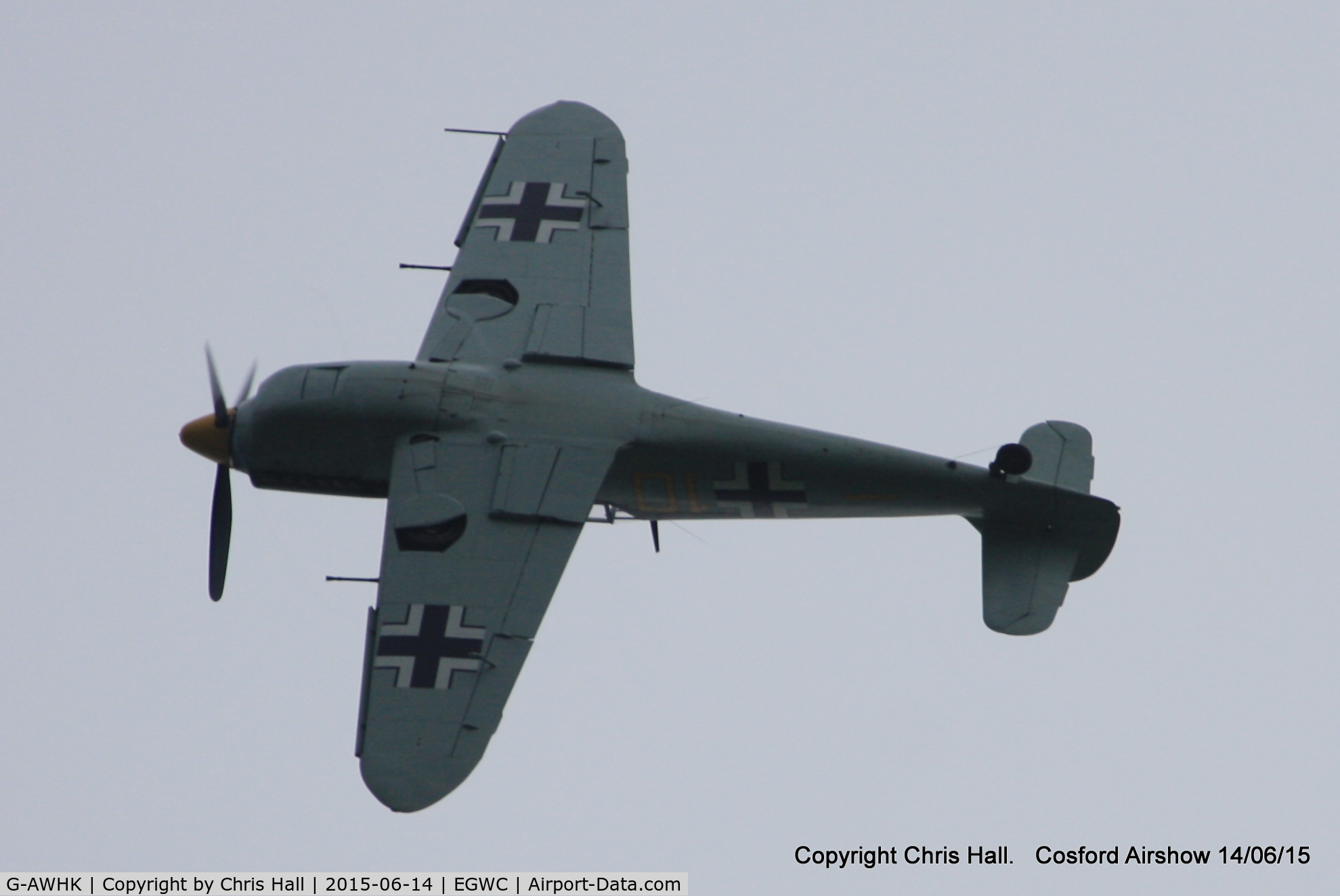 G-AWHK, 1949 Hispano HA-1112-M1L Buchon C/N 172, displaying at the 2015 Cosford Airshow