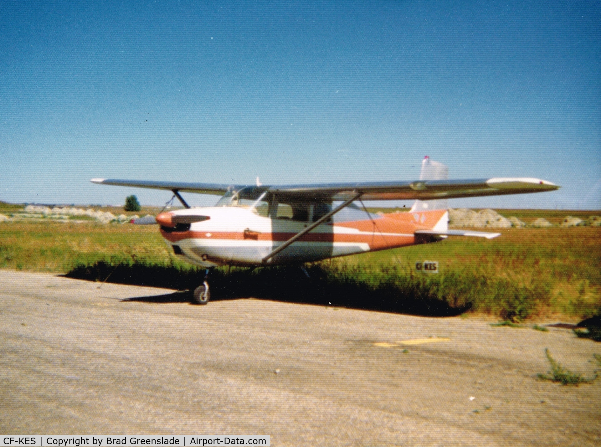 CF-KES, 1958 Cessna 175X Skylark C/N 55136X, CF-KES Parked at an airfield back on the 1970's. My dad was the owner of this plane from the late 60's to mid 70's