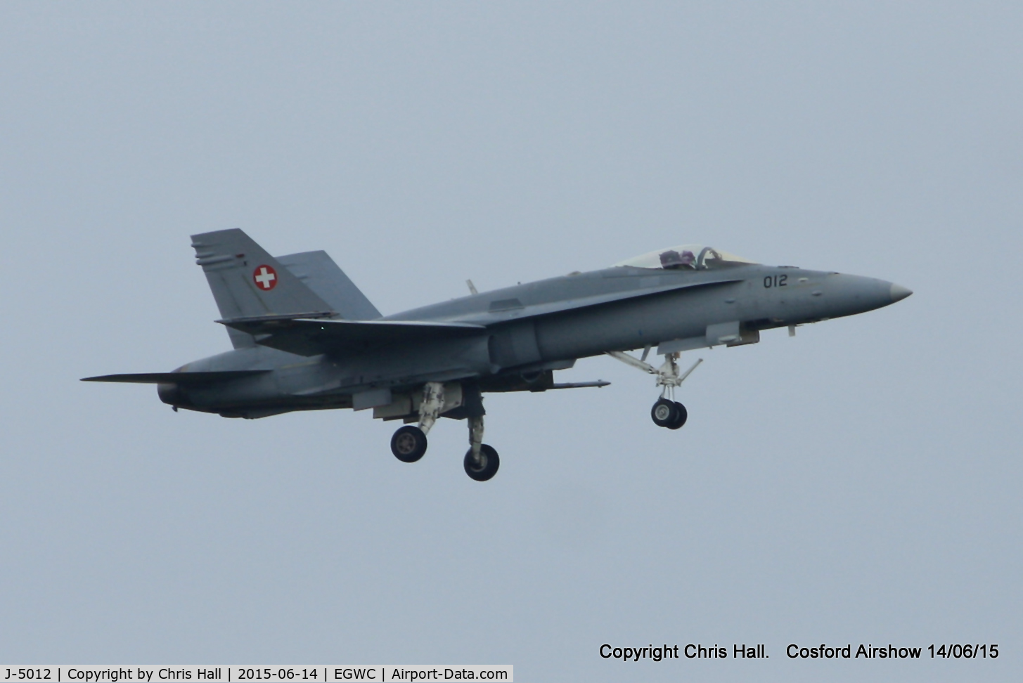 J-5012, McDonnell Douglas F/A-18C Hornet C/N 1352/SFC012, displaying at the 2015 Cosford Airshow