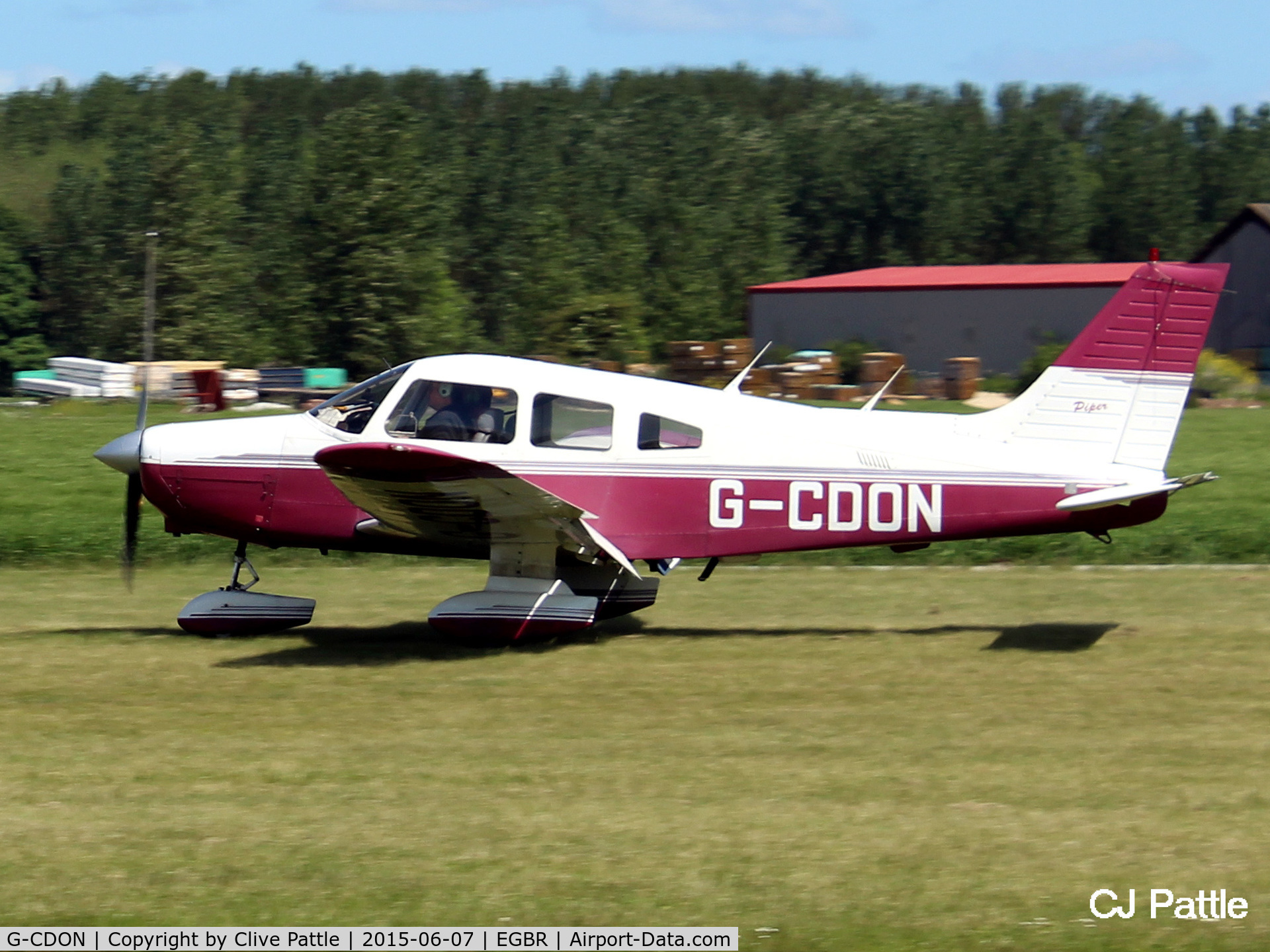 G-CDON, 1982 Piper PA-28-161 Cherokee Warrior II C/N 28-8216185, In action at The Real Aeroplane Company Ltd Radial Fly-In, Breighton Airfield, Yorkshire, U.K.  - EGBR