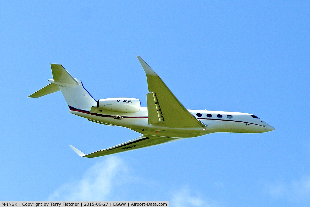 M-INSK, 2014 Gulfstream Aerospace G650 (G-VI) C/N 6096, 2014 Gulfstream G650, c/n: 6096 at Luton