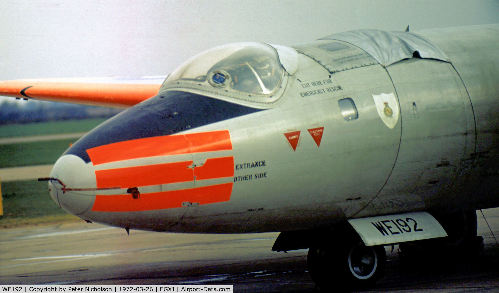 WE192, 1954 English Electric Canberra T.4 C/N EEP71229, Canberra T.4 of 231 Operational Conversion Unit at RAF Cottesmore in the Spring of 1972.