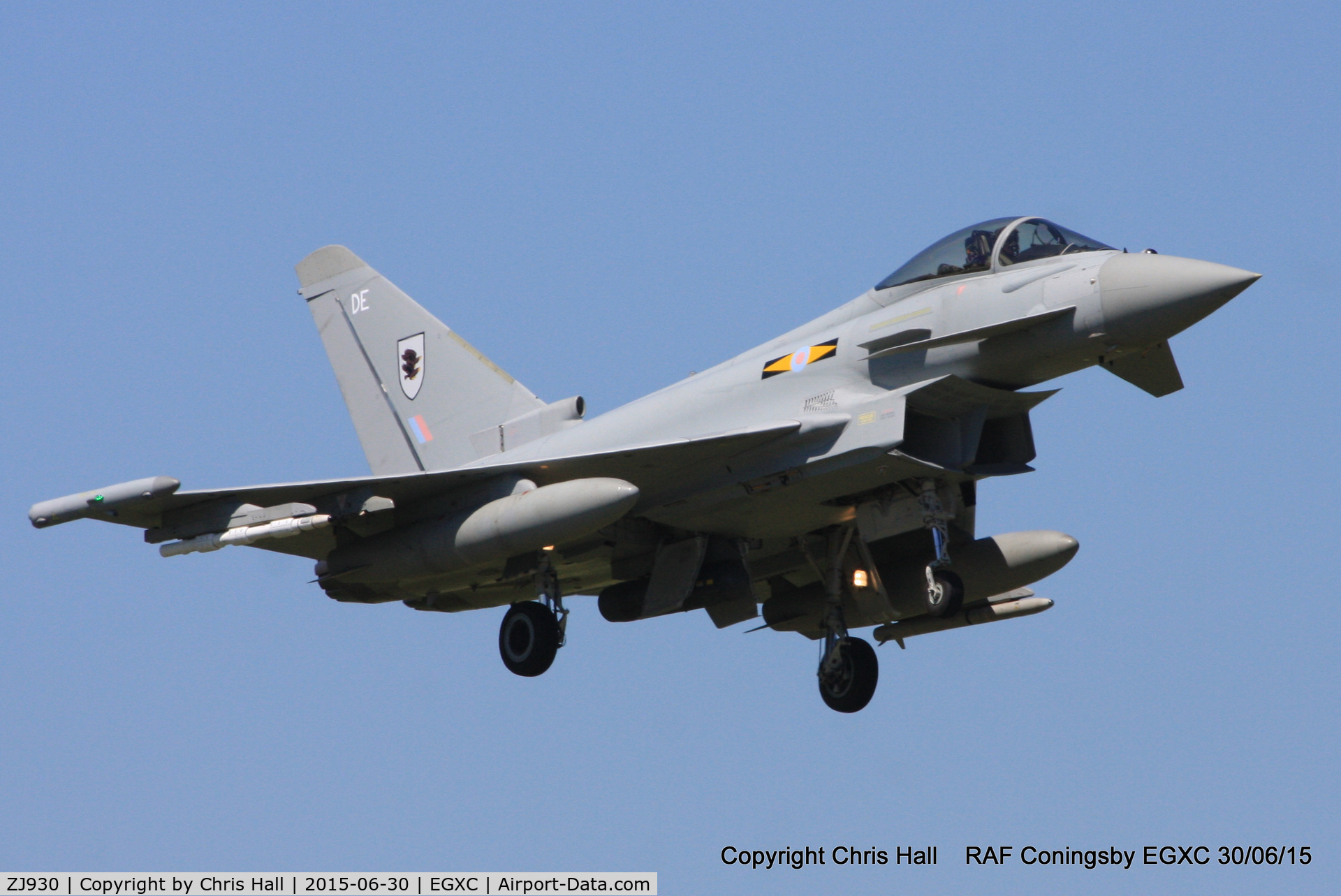 ZJ930, 2006 Eurofighter EF-2000 Typhoon FGR4 C/N 0099/BS021, RAF 11(F) Sqn now coded DE