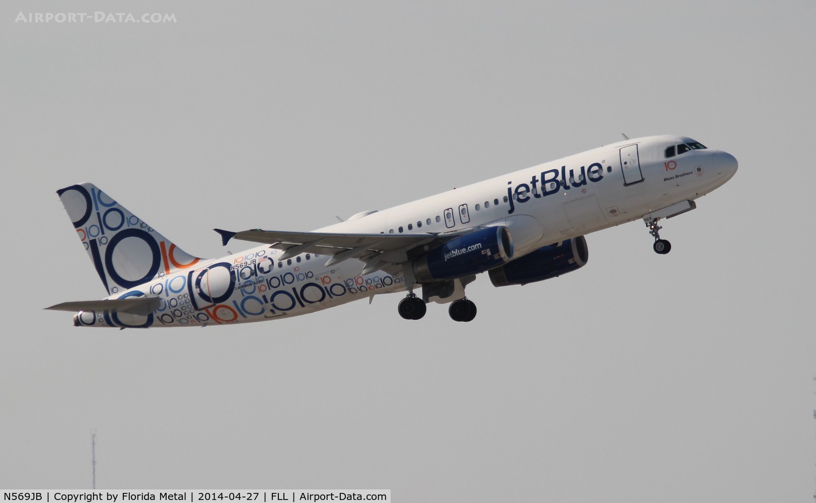 N569JB, 2003 Airbus A320-232 C/N 2075, Jet Blue 10 years