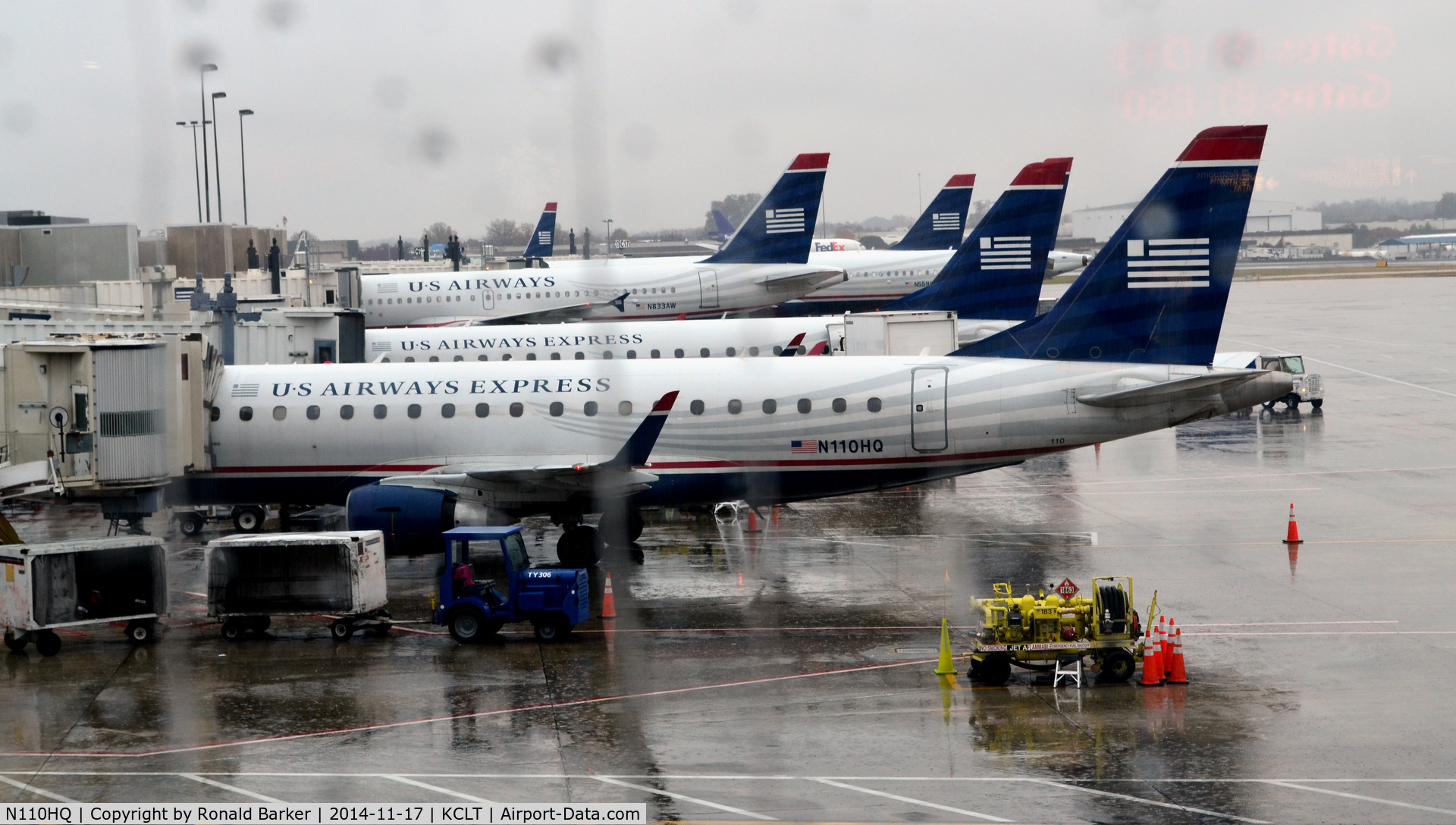 N110HQ, 2007 Embraer 175LR (ERJ-170-200LR) C/N 17000172, At the gate CLT