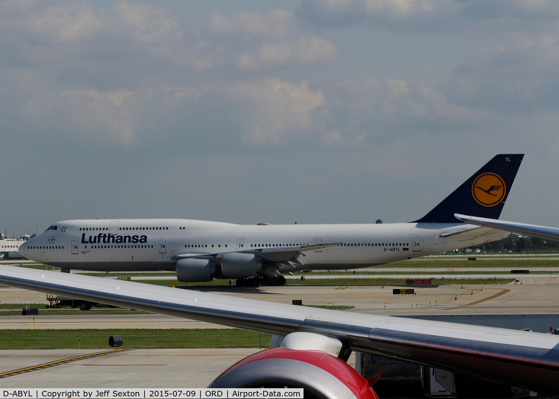 D-ABYL, 2014 Boeing 747-830 C/N 37836, Taxiing at ORD